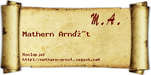 Mathern Arnót névjegykártya